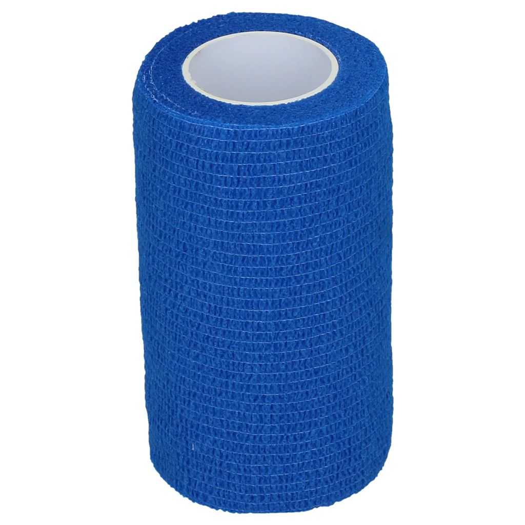 Blaue selbsthaftende Bandage von Excellent, aufgerollt
