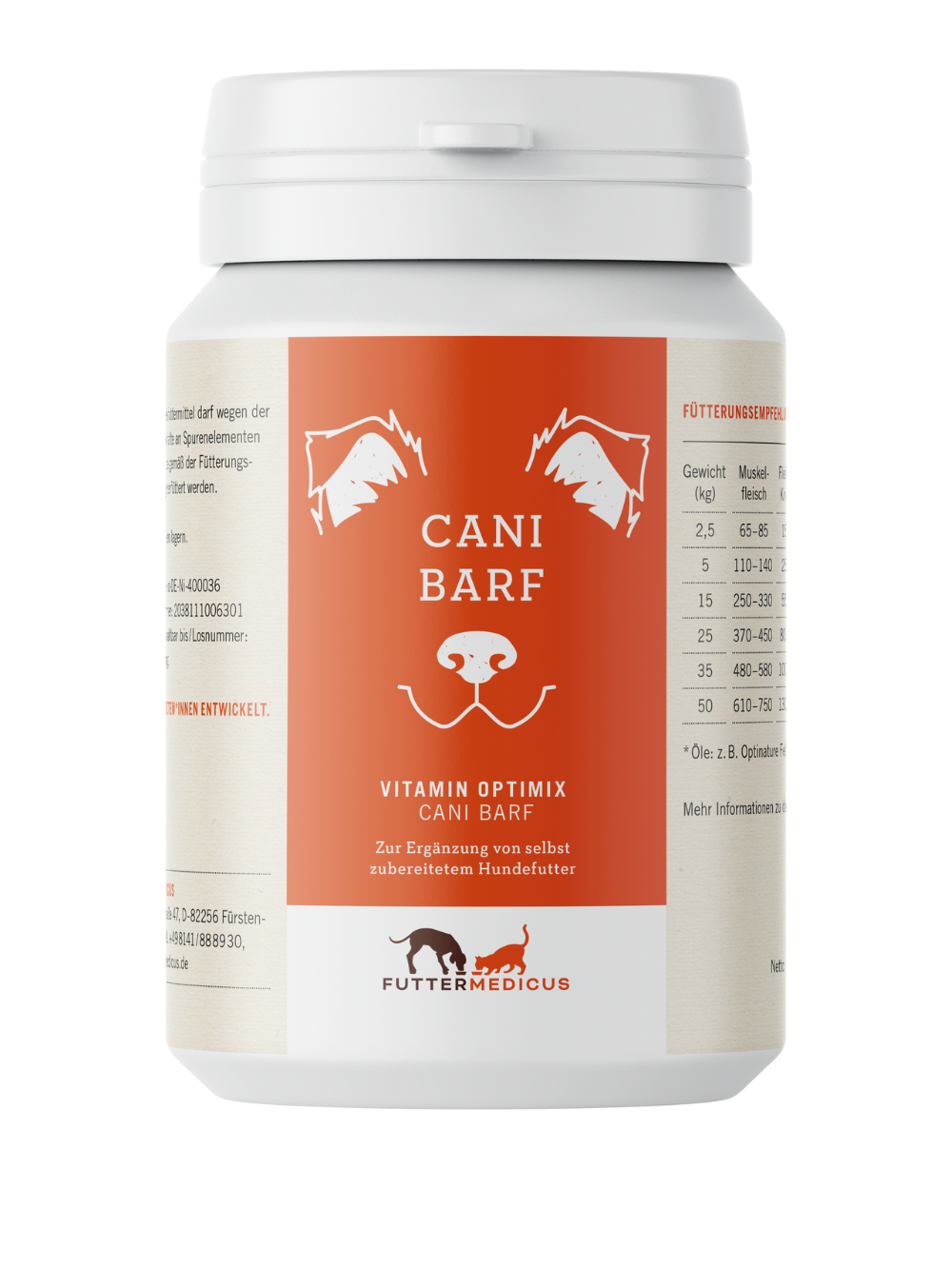 Futtermedicus Vitamin Optimix Cani BARF 180 g Dose