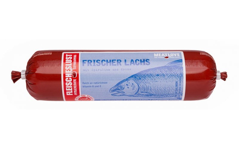 Fleischeslust Classic Lachs mit Rind, Karotte, Spirulina und Kürbis 800g